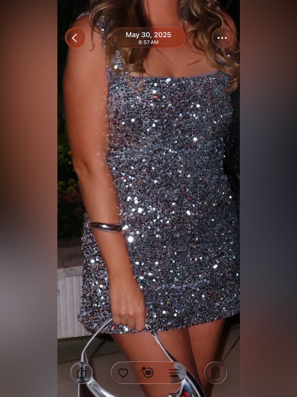 Princess Polly Silver Sequined Tank Mini Dress